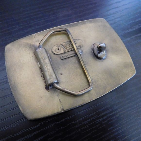 Vintage 1977 Belt Buckle Adezy Dog Dogs Canine Casual Brass RARE Made in USA - Picture 6 of 7